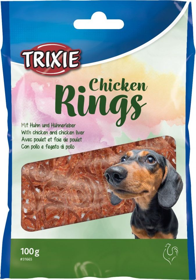 Trixie Chicken Rings, przysmak dla psa, kurczak i watrobka drobiowa, 100 g TX-31665 (4011905316659)