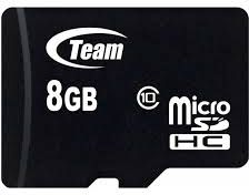 Team Group memory card Micro SDHC 8GB Class 10 +Adapter atmiņas karte