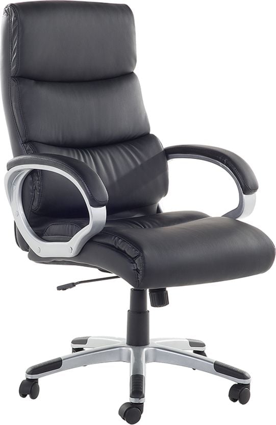 Krzeslo biurowe Shumee Fotel biurowy regulowany ekoskora czarny KING 31704 (4260586350104) datorkrēsls, spēļukrēsls