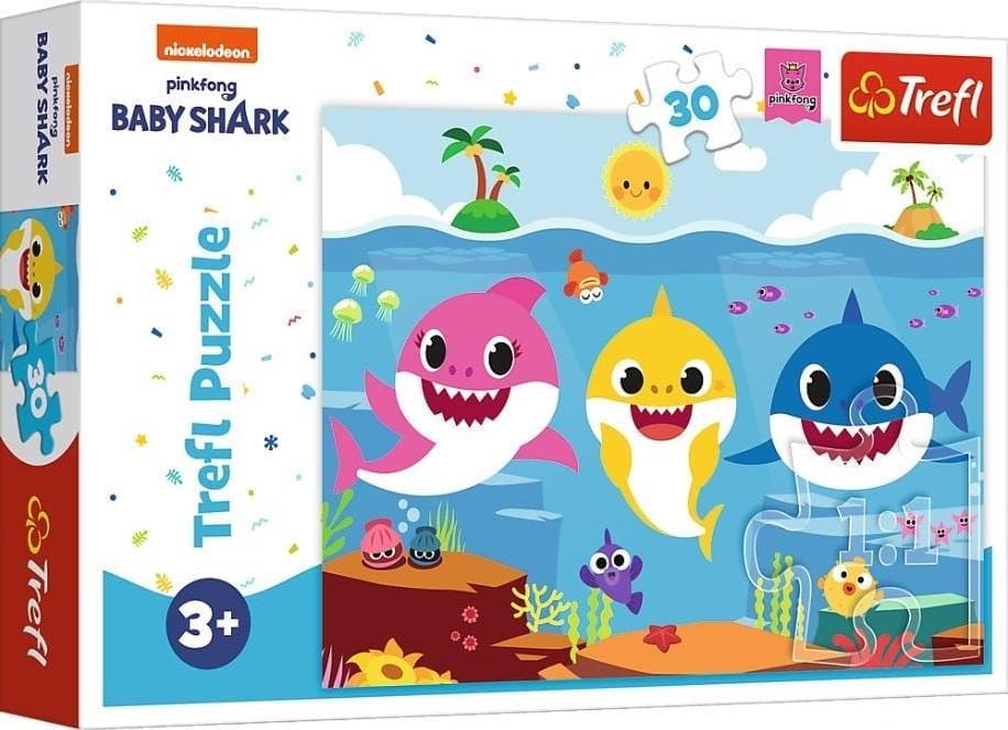 Trefl Puzzle 30el Podwodny swiat rekinow. Baby Shark 18284 Trefl 18284 TREFL (5900511182842) puzle, puzzle