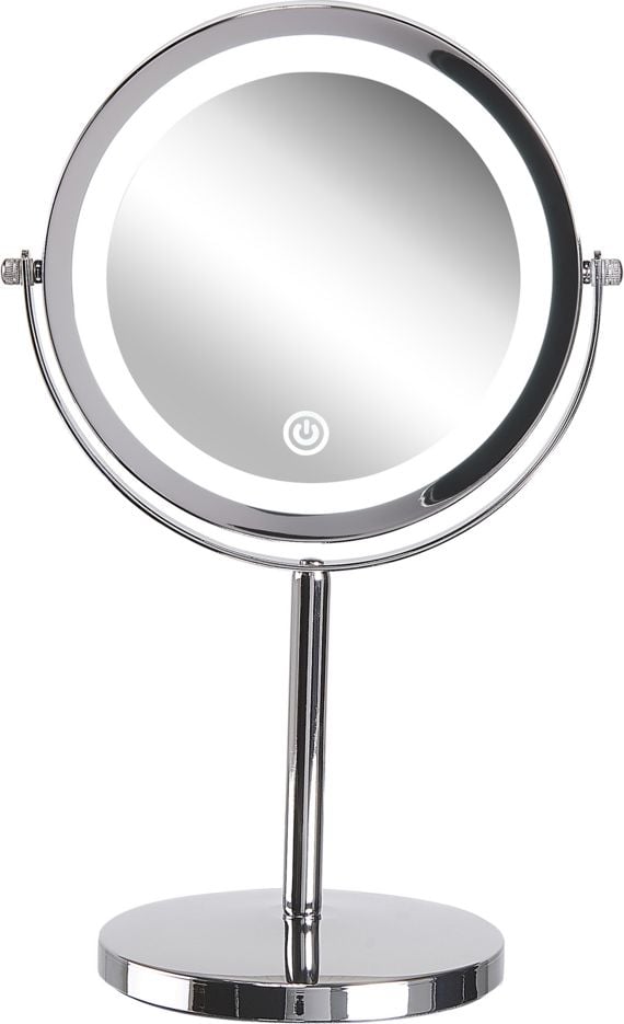 Lusterko kosmetyczne Shumee Lusterko kosmetyczne LED 20 cm srebrne VERDUN 265537 (4251682264280) Spogulis