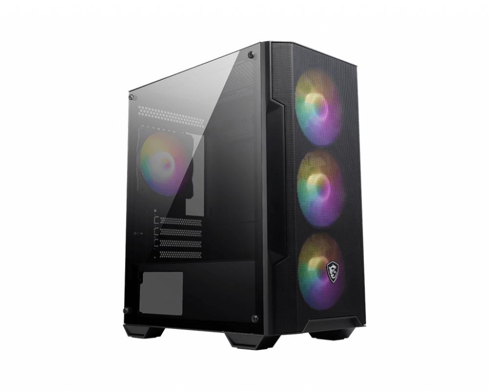 MSI MAG FORGE M100A computer case Micro Tower Black, Transparent Datora korpuss