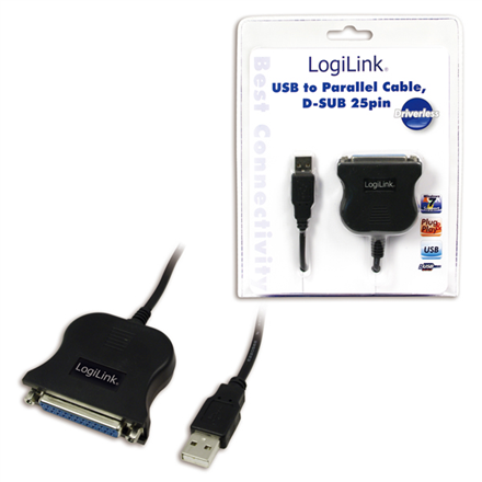 LogiLink UA0054A parallel/USB Kabel USB2.0 1.8m black