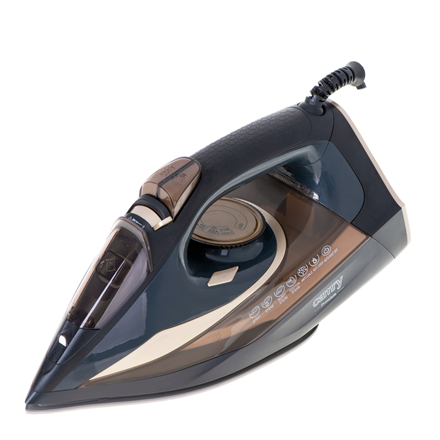 Camry Steam Iron CR 5036 3400 W, Water tank capacity 360 ml, Continuous steam 50 g/min, Black/Gold Gludeklis