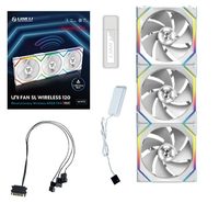 Lian Li UNI FAN SL Wireless ARGB PWM Lufter, 3er-Pack inkl. Controller - Reverse Blade, 120 mm, weis ventilators