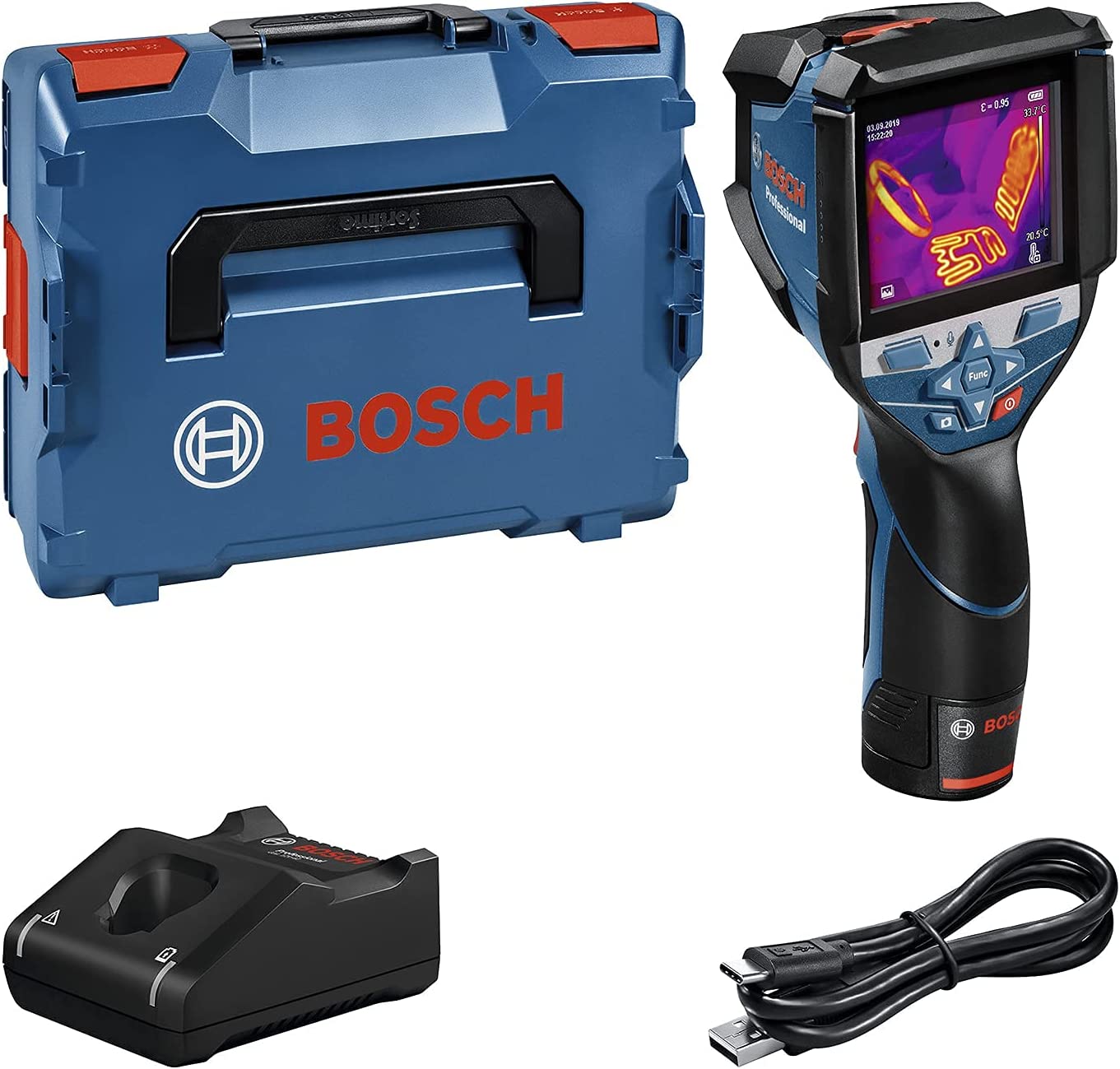Bosch thermal imaging camera GTC 600 C Professional, 12V, thermal detector (blue/black, Li-ion battery 2.0Ah, L-BOXX) 0601083500 (3165140975