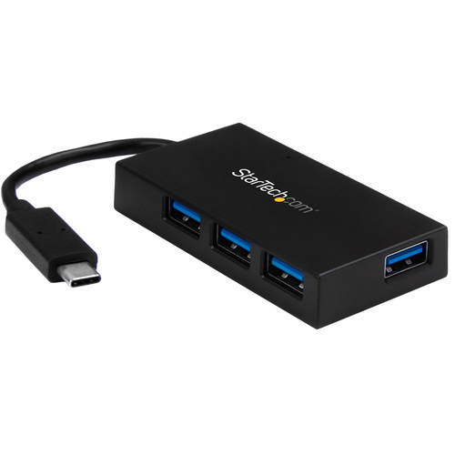 StarTech.com 4 Port USB 3.0 Hub - USB-C zu 4x USB-A - Inklusive Netzteil (HB3... karte