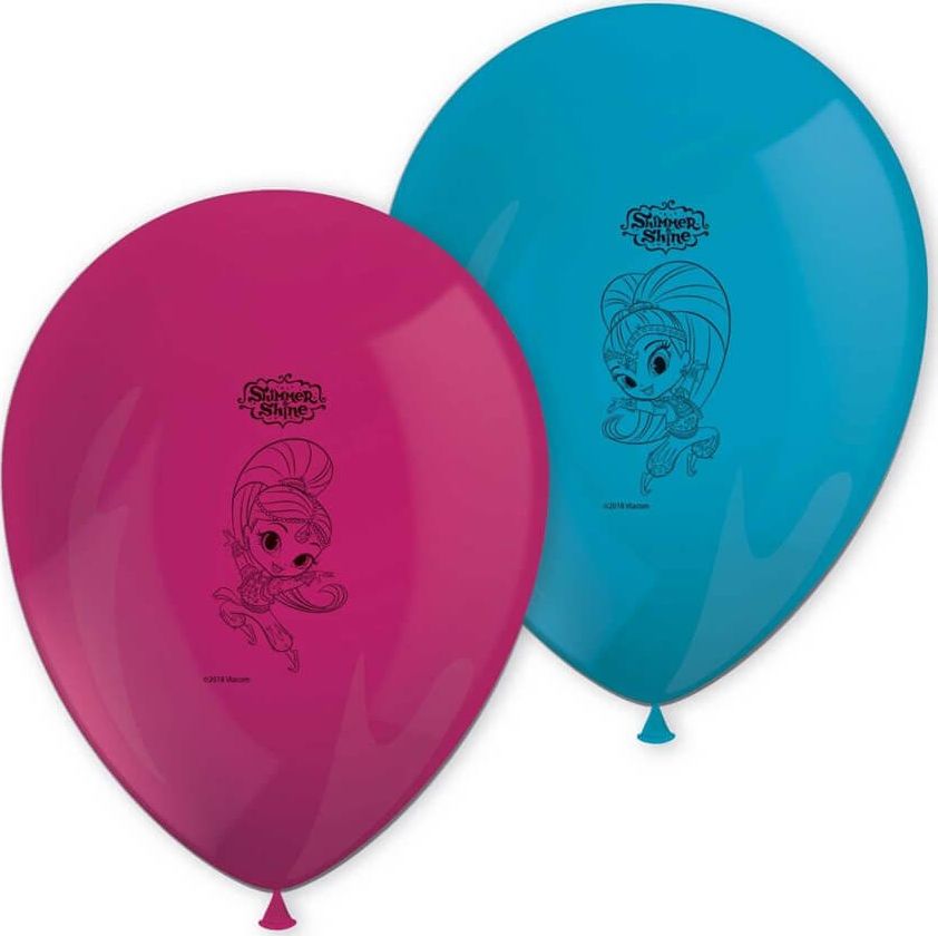 PROCOS Balony urodzinowe Shimmer i Shine - 29 cm - 8 szt. uniwersalny AD043GOD (5201184899489)