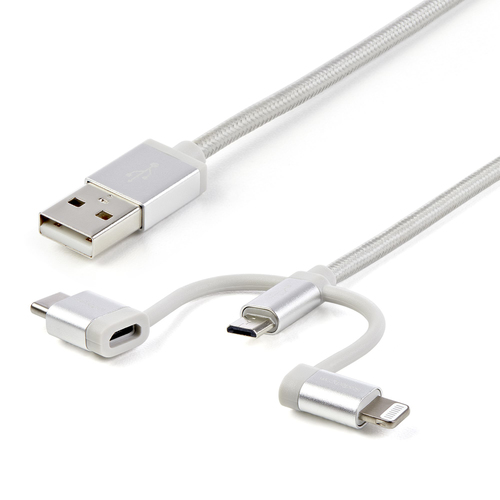 StarTech.com USB Lightning Kabel - USB-C Micro-B Laddekabel - 1m - geflochten... kabelis, vads