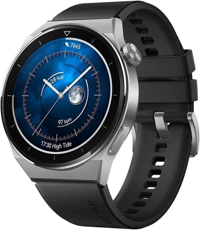 Huawei Watch GT3 Pro 46mm Fluoroelastomer Strap Black Viedais pulkstenis, smartwatch