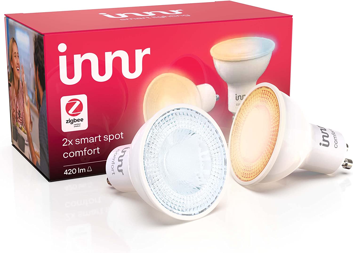 Innr Smart Spot Comfort GU10, LED lamp (2-pack, replaces 68 Watt) apgaismes ķermenis