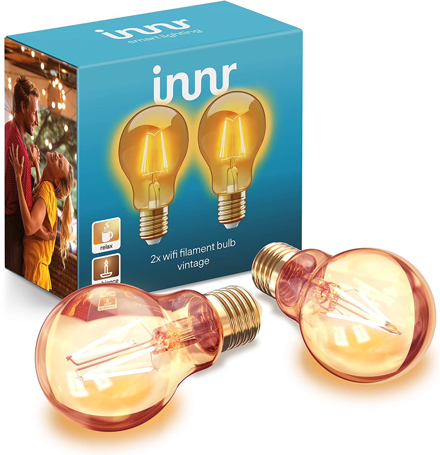 Innr WiFi Filament Vintage E27, LED Bulb (2-Pack, Replaces 30 Watt) apgaismes ķermenis