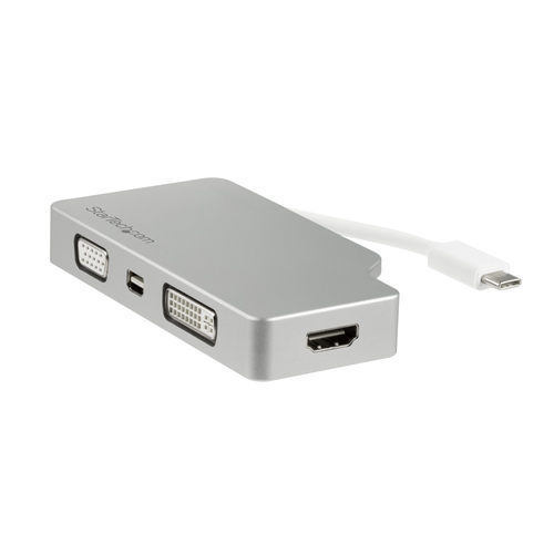 StarTech.com Aluminium Reise A/V Adapter 4-in-1 USB-C auf VGA, DVI, HDMI oder... adapteris