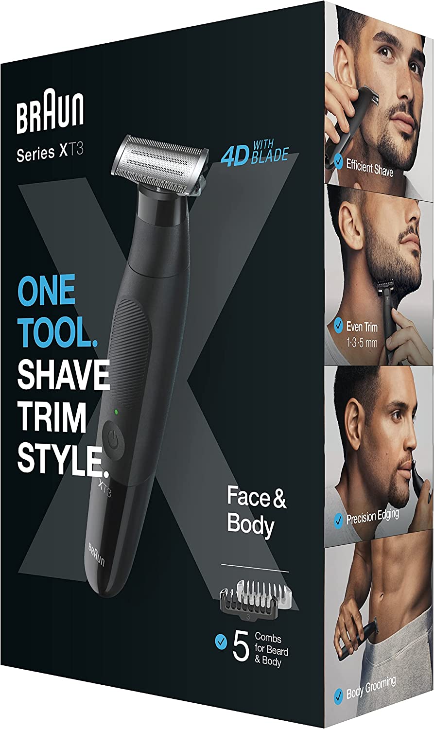 Trymer Braun Braun Series XT3 - XT3200 Face + Body, beard trimmer (black) matu, bārdas Trimmeris