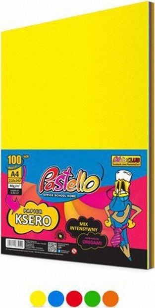 Pastello Papier ksero A4 80g mix kolorow 100 arkuszy AA004PTL (5903111839000) papīrs