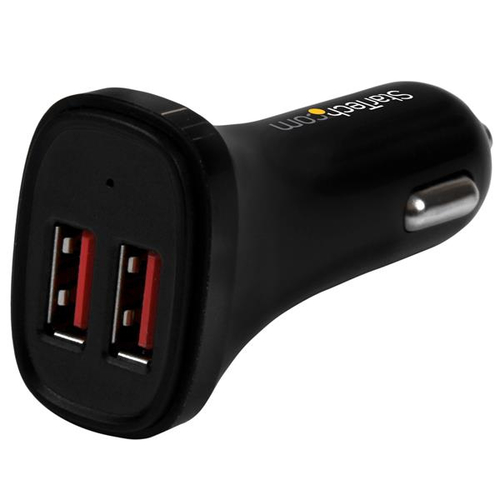 StarTech.com Dual Port USB KFZ Charger - 24W/4.8 - black (USB2PCARBKS) adapteris