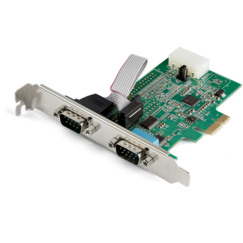 StarTech.com 2-port PCI Express RS232 Serial Adapter Card, PCIe RS232 Serial Host Controller Card, PCIe to Dual Serial DB9 COM Port Card, 16 adapteris