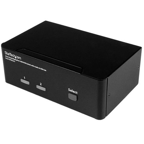 2 Port DisplayPort Dual Monitor KVM Switch datortīklu aksesuārs