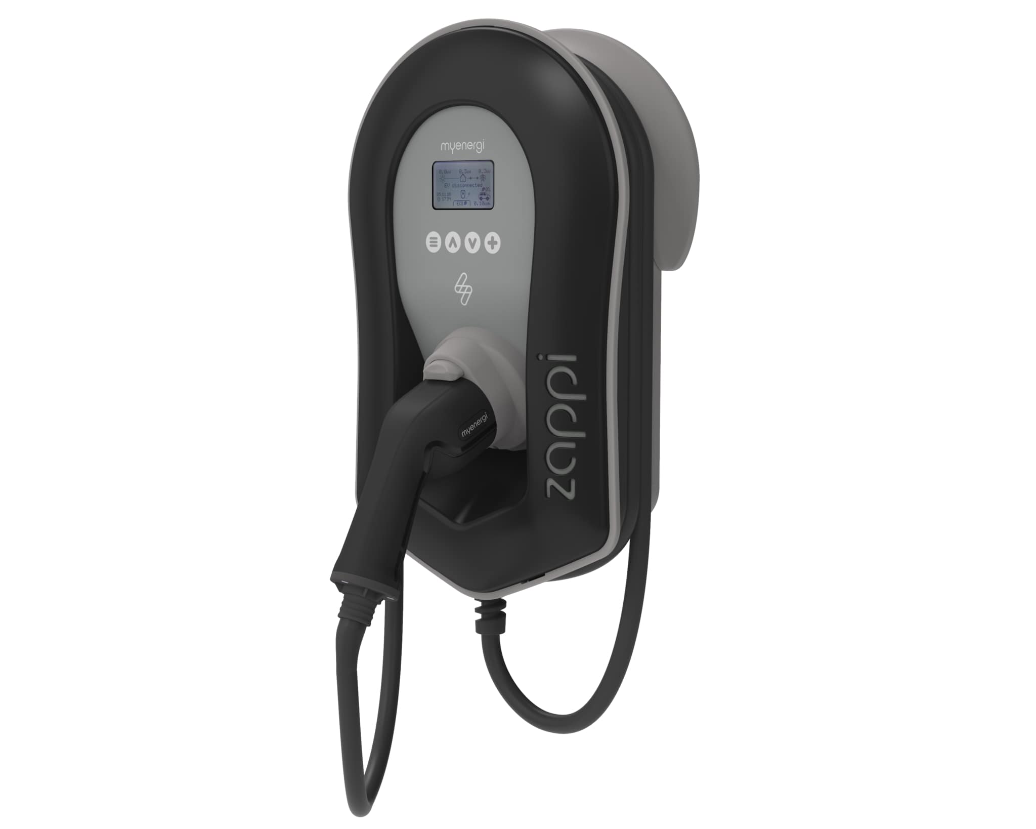 MyEnergi zappi 1.4 - 22 kW, wall box (black/grey, 6.5 meter charging cable, type 2 plug, with PIN) iekārtas lādētājs