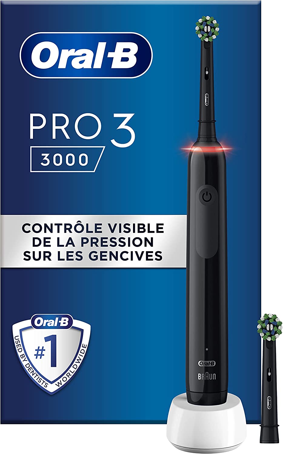 Braun Oral-B Pro 3 3000 CrossAction black Edition, electric toothbrush (black) mutes higiēnai