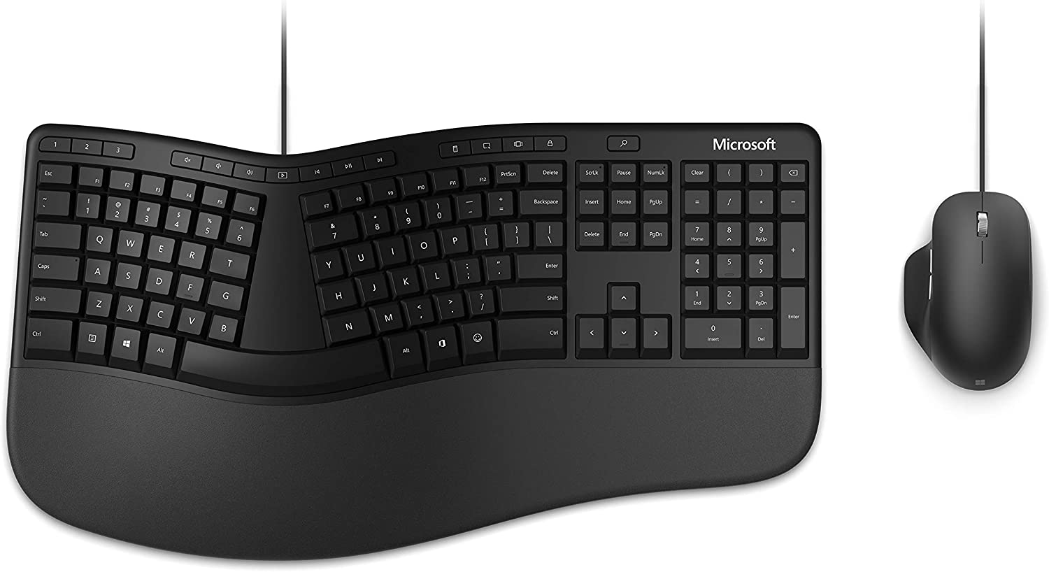 Microsoft Ergonomic Desktop - keyboard and mouse set - German - black 889842589740 klaviatūra