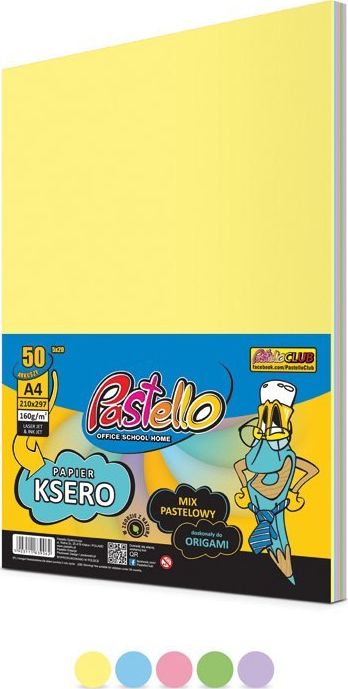 Pastello Papier ksero A4 160g mix kolorow 50 arkuszy AB269PTL (5902385953726) papīrs