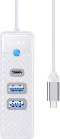 ORICO HUB USB-C, 2x USB-A (2x3.1), USB-C, 5 GBPS, PWC2U-C3-015-WH-EP USB centrmezgli