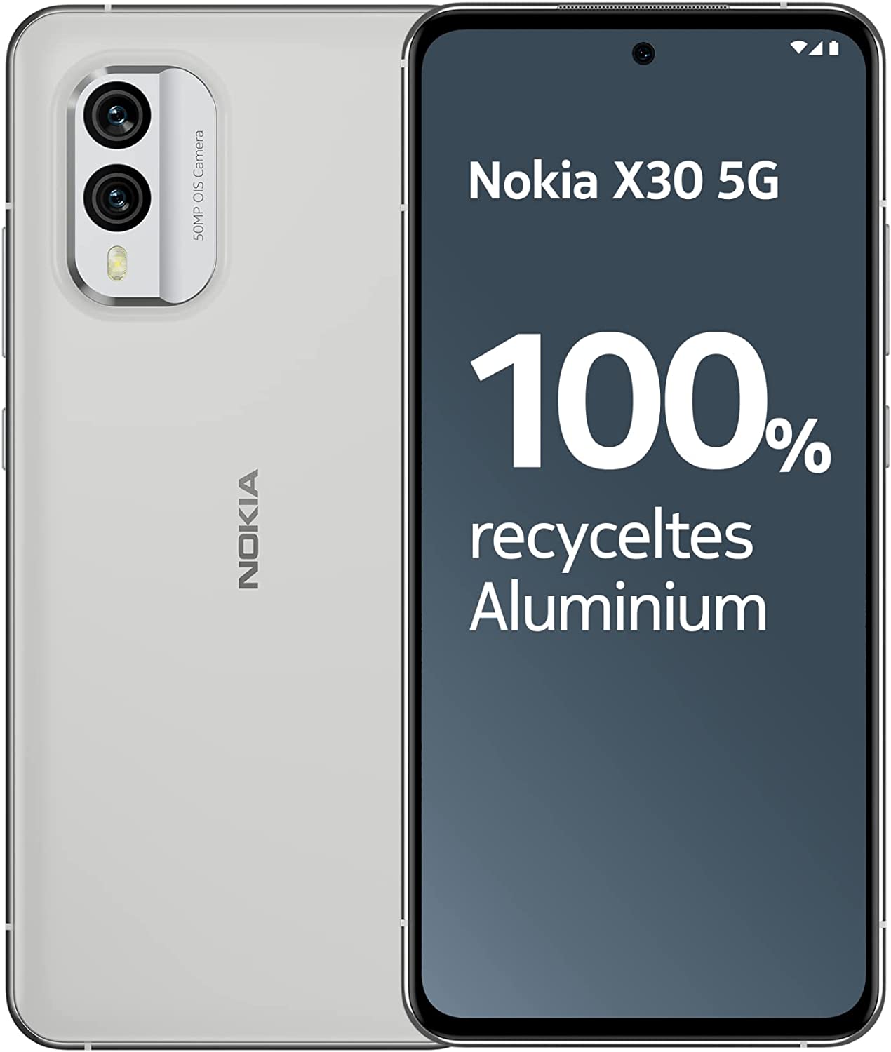 Nokia X30 5G 256GB Cell Phone (Ice White, Android 12, 8GB) Mobilais Telefons