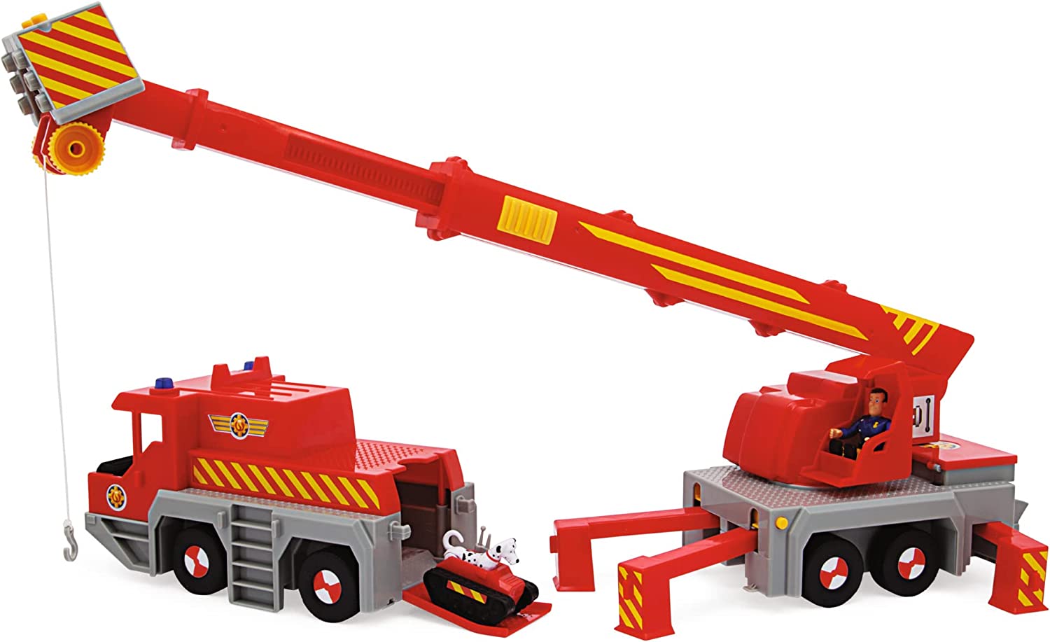 Simba Fireman Sam 2-in-1 rescue crane, toy vehicle (red/yellow) 109252517 (4006592082352) bērnu rotaļlieta