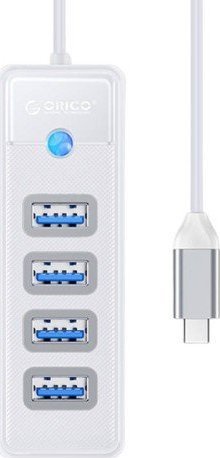 ORICO HUB USB-C, 4x USB-A (4x3.1), 5 GBPS, PW4U-C3-015-WH-EP USB centrmezgli
