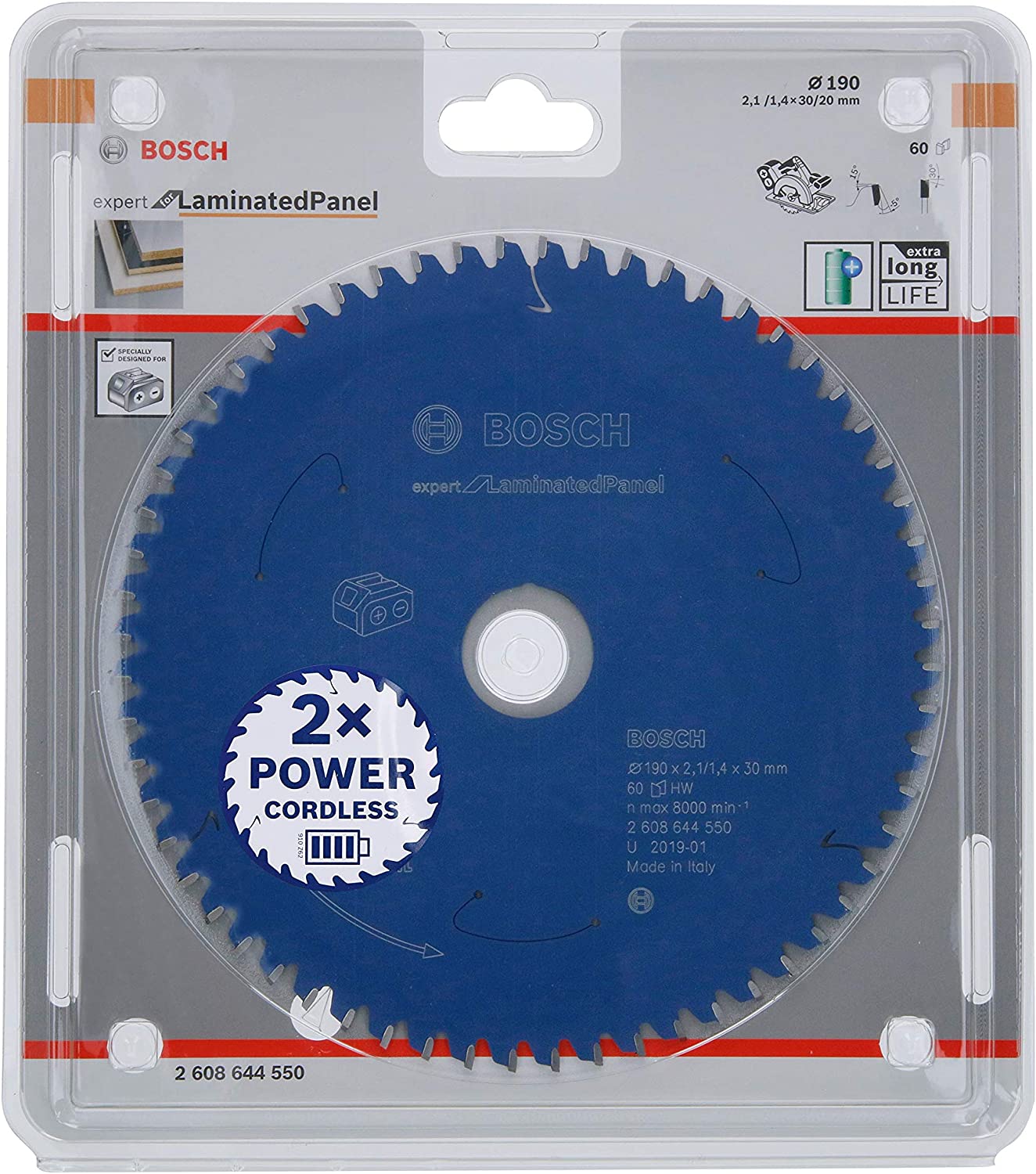 Bosch circular saw blade Expert for Laminated Panel, 190mm 2608644550 (3165140957809)