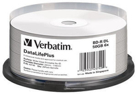 1x25 Verbatim BD-R Blu-Ray 50GB 6x Speed printable Cakebox matricas