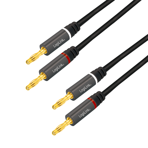 LogiLink Speaker cable, 2x2.50 mm2 + Banana plug 5m kabelis, vads