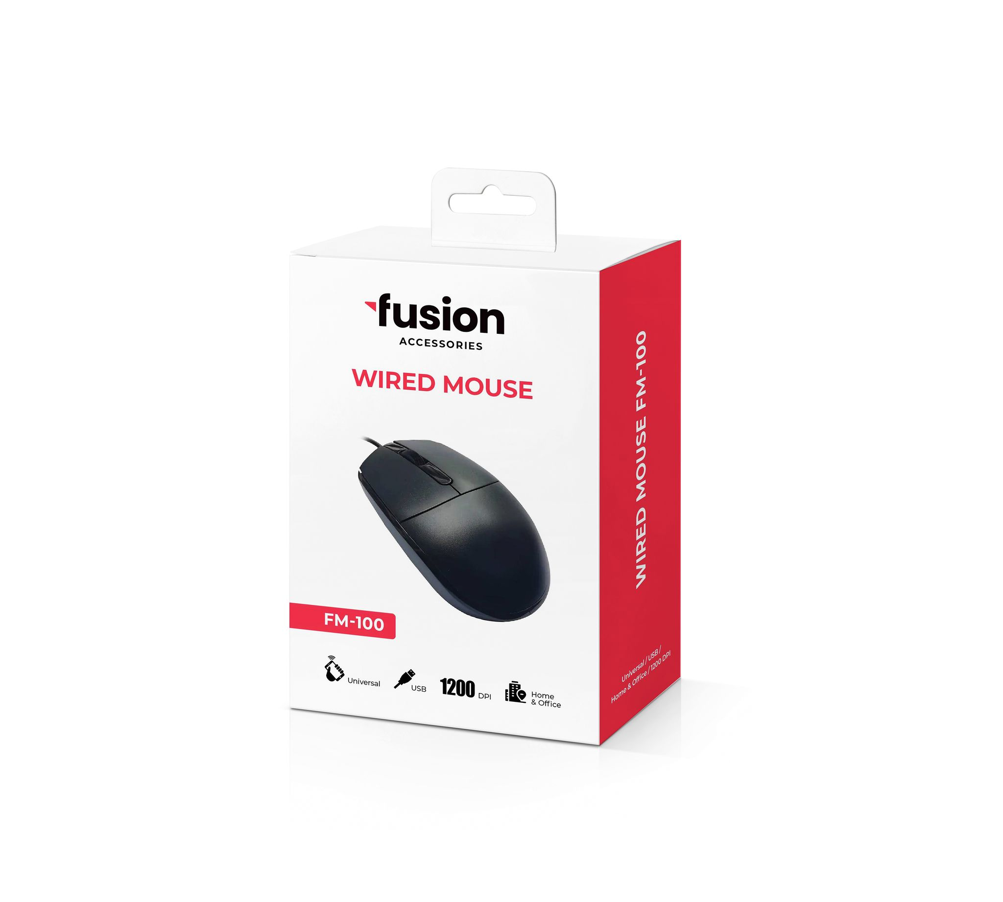 Fusion FM-100 optiskā pele | 1200 dpi | melna FM-100 (4752243043783) Datora pele