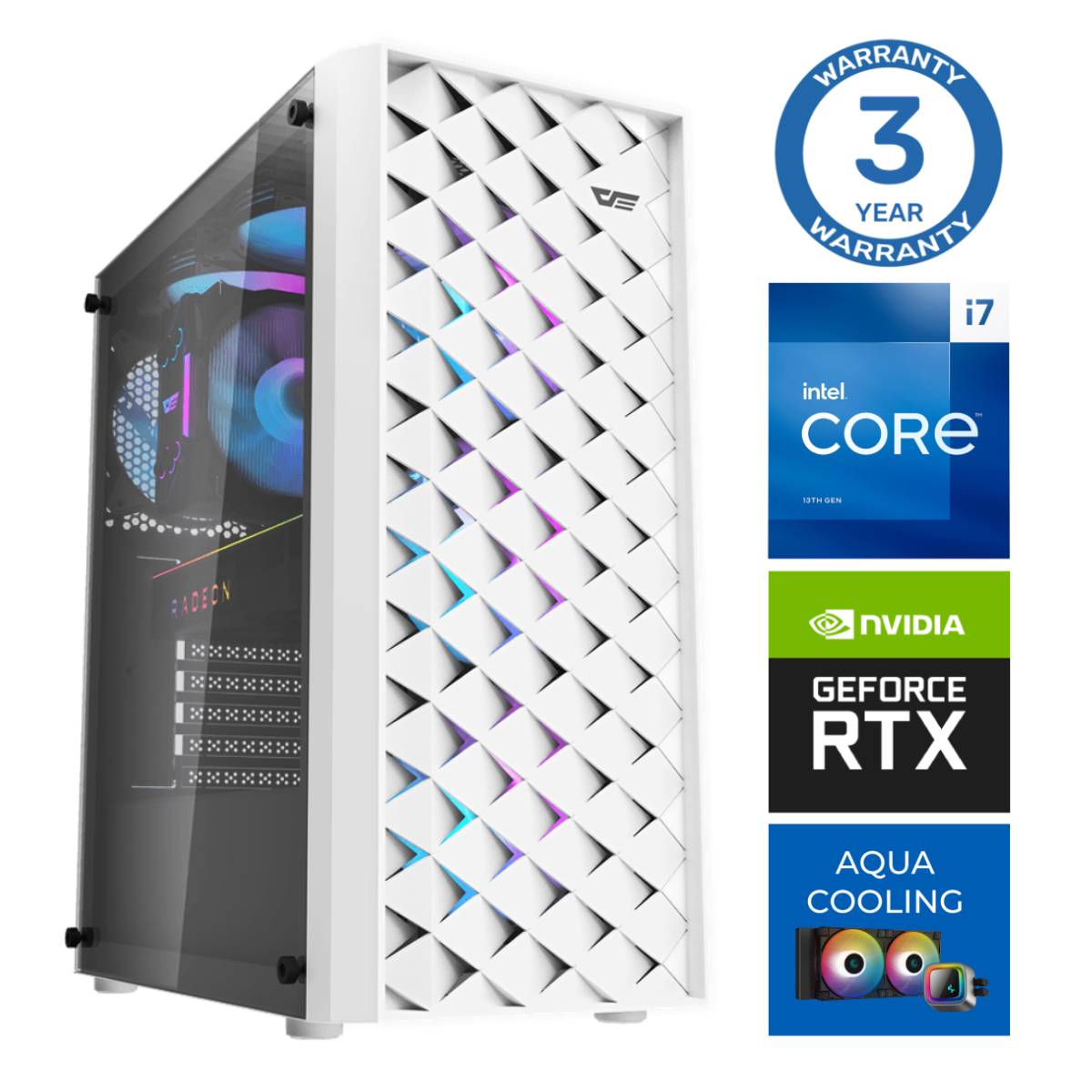 INTOP AQUA i7-14700F 32GB DDR5 1TB SSD M.2 NVME RTX5060Ti 16GB no-OS RW45072NS (7777411545072) dators