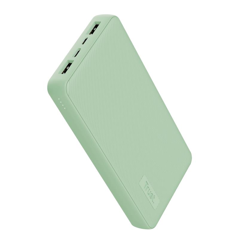 POWER BANK USB 20000MAH/PRIMO GREEN 25027 TRUST Powerbank, mobilā uzlādes iekārta