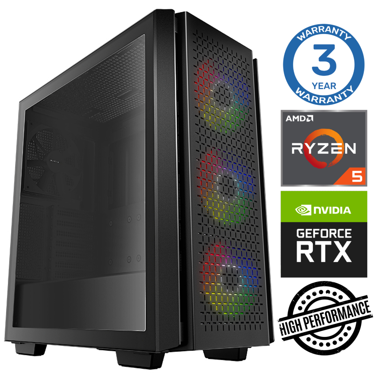 INTOP Ryzen 5 5600X 32GB 240SSD M.2 NVME RTX4060Ti 8GB no-OS RW31921NS (ENS411531921) dators