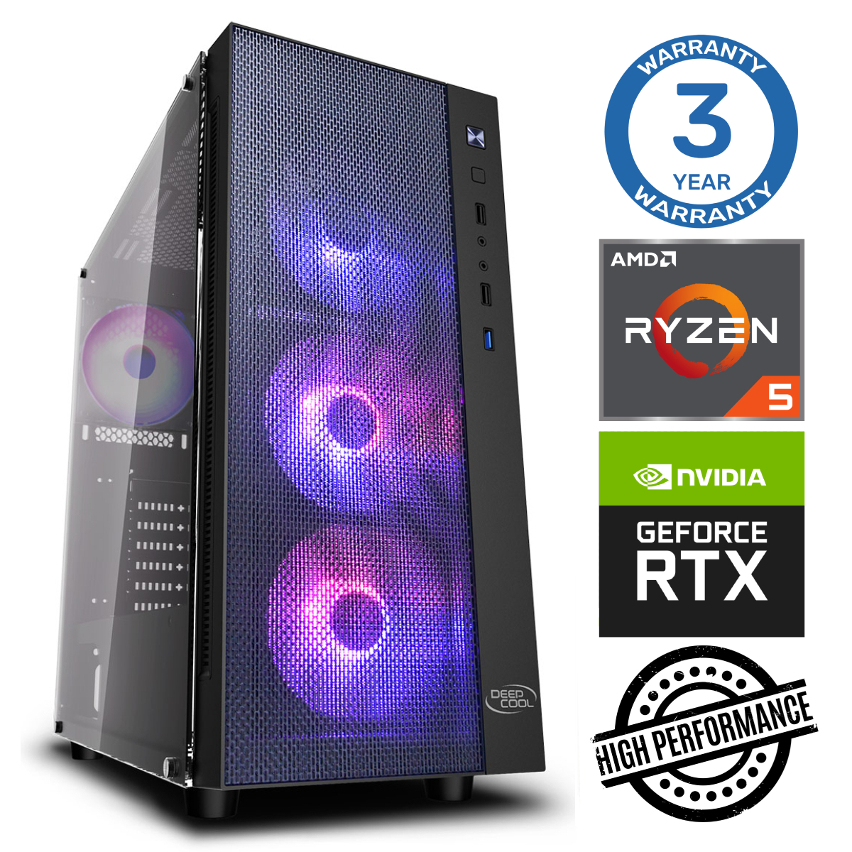 INTOP Ryzen 5 3600 16GB 240SSD M.2 NVME RTX4060Ti 8GB no-OS RW31939NS (ENS411531939) dators