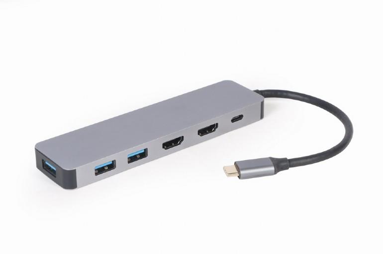 Gembird A-CM-COMBO3-03 USB Type-C 3-in-1 multi-port adapter (Hub + HDMI + PD) adapteris