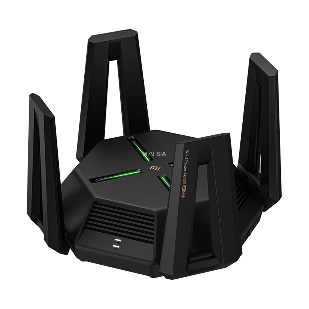 Xiaomi Mi Router AX9000, WiFi 6, melna - Bezvadu ruteris Mi AX9000 DVB4304GL (6934177746611) austiņas