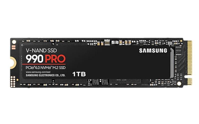 Samsung 990 PRO 1000 GB, SSD form factor M.2 2280, SSD interface PCIe Gen4x4, Write speed 6900 MB/s, Read speed 7450 MB/s SSD disks
