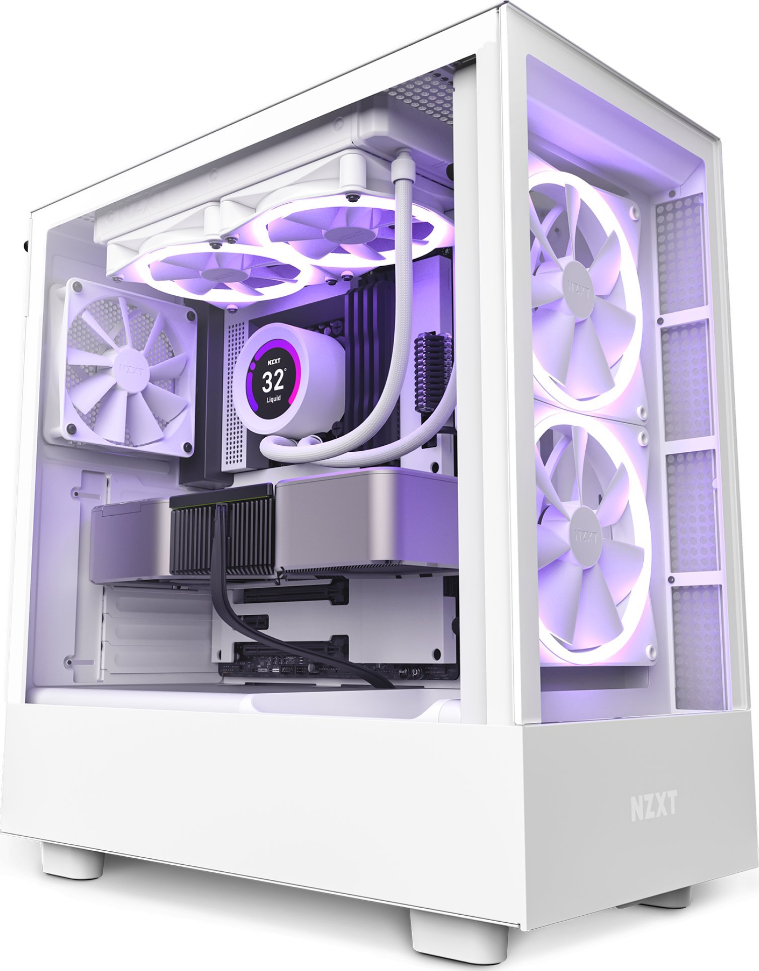 NZXT H5 Elite Tempered Glass, matte white Datora korpuss