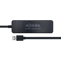 AISENS A106-0399 Schnittstellen-Hub USB 3.2 Gen 1 (3.1 Gen 1) Type-A 5000 Mbit/s Schwarz (A106-0399) 8436574704112 USB centrmezgli