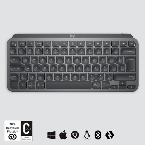 LOGITECH MX Keys Mini Minimalist Wireless Illuminated Keyboard - GRAPHITE - UK - INTNL klaviatūra