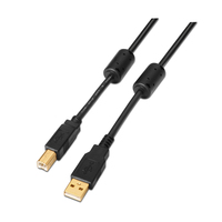 Aisens USB CABLE(A)M 2.0 PRINTER TO a USB(B)M 3M 3M/male TO MALE/PRINT/HIGH QUALITY/FERRITE/BLACK A101-0010 (A101-0010) 8436574700091 USB kabelis