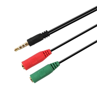 AISENS A128-0354 Audio-Kabel 0,2 m 3.5mm 2 x 3.5mm Schwarz - Grün - Rot (A128-0354) 8436574703757 kabelis video, audio