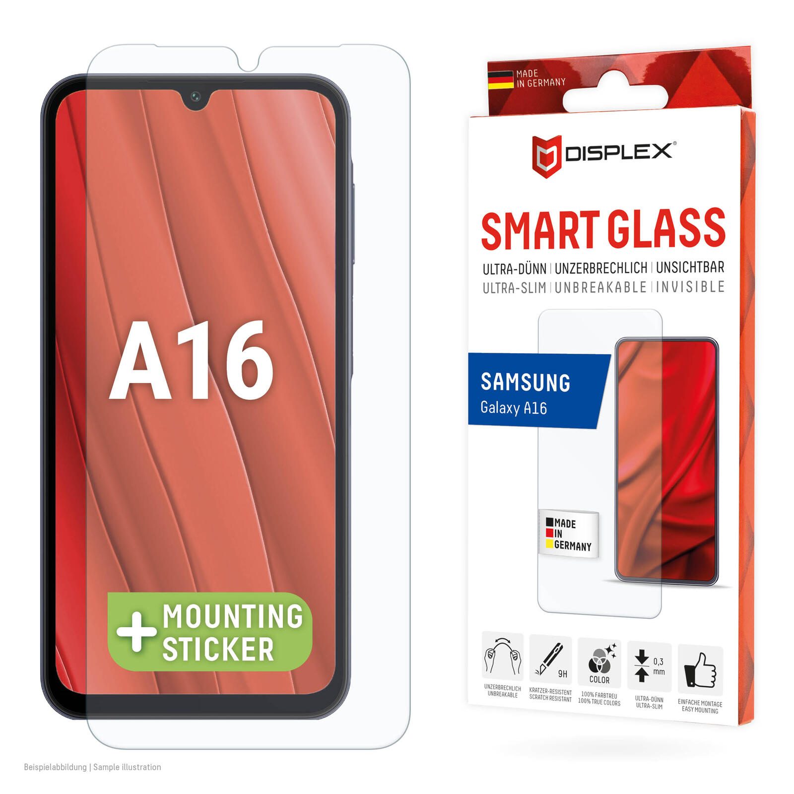 DISPLEX Smart Glass fur Samsung Galaxy A16 2071 (4028778124656) aksesuārs mobilajiem telefoniem