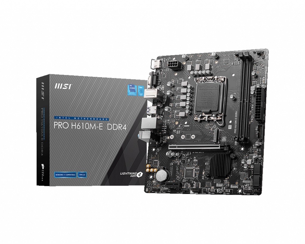 MSI PRO H610M-E DDR4 motherboard Intel H610 LGA 1700 micro ATX pamatplate, mātesplate