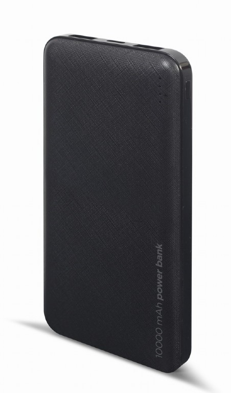 Gembird PB10-02 power bank Lithium Polymer (LiPo) 10000 mAh Black Powerbank, mobilā uzlādes iekārta