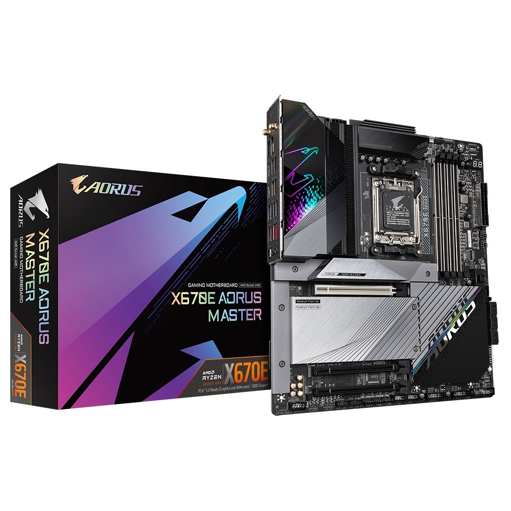 GIGABYTE X670E AORUS MASTER AM5 MB pamatplate, mātesplate